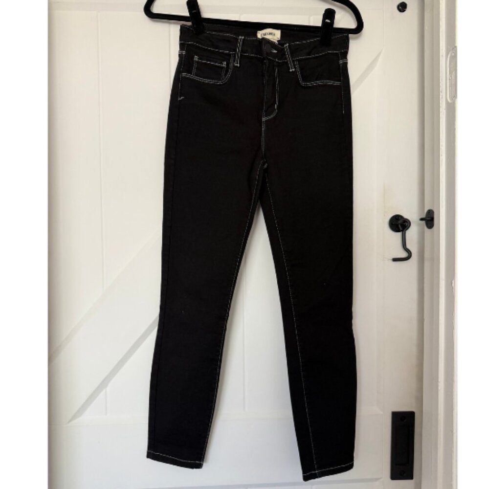 L’AGENCE Black Pants with White Contrast Stitching | Size 26